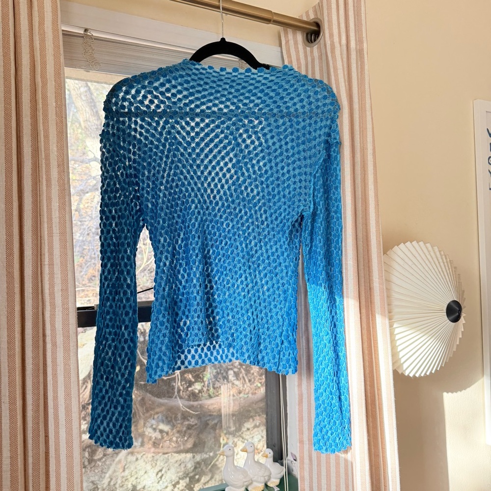 WndrKammer Blue Mesh Long Sleeve Top